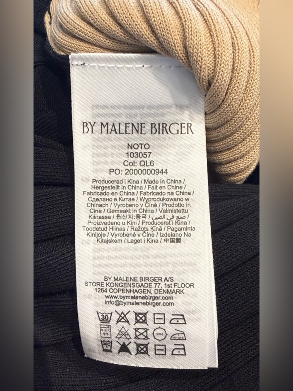 NWT By Marlene Birger Noto Bicolor Sweater Dress - Tan/Black - Size XS 👡🖤 - Picture 8 of 10